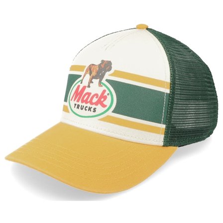 American Needle - White trucker Caps - Mack Truck Sinclair Dark Ivory/Green/Mustard Trucker @ Hatstore