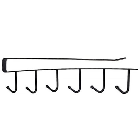 Kupin koukku kaappiin, 6 koukkua, kahvimuki-teline, ilmainen ripustus