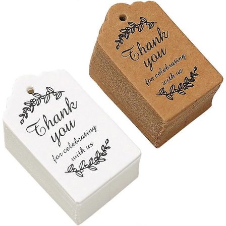 200 stk. Gaveindpakning Tak Tags Papir Gavemærker Delikate Tak Tags Fest Gaveetiketter