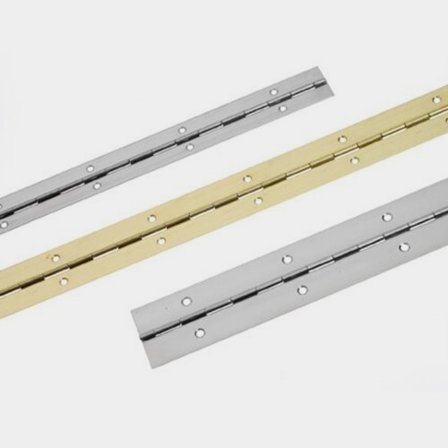 Cerniera a pianoforte Roca, 1000 x 20 mm, con apertura inversa, ottone lucidato