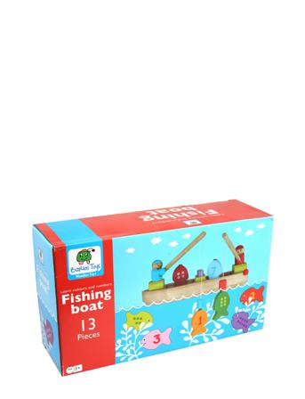 Woode Fishing Boat Toys Puzzles And Games Games Active Games Multi/mønstret Barbo Toys