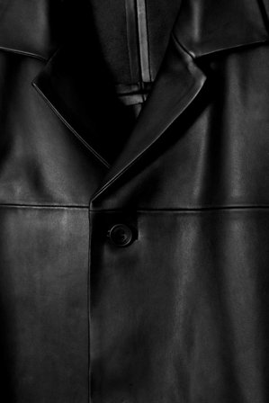 COS Men's Camp-Collar Leather Jacket in Black