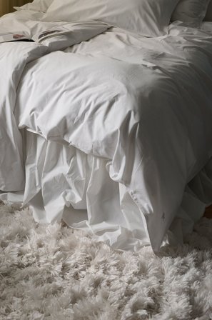 Staycation - Sängkappa Loosed i bomullspercale 75 cm - Vit - Sängkappor - 120X200 - Från Homeroom