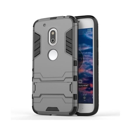 Hårderåde Motorola G4 Play Hybridskal - Grå
