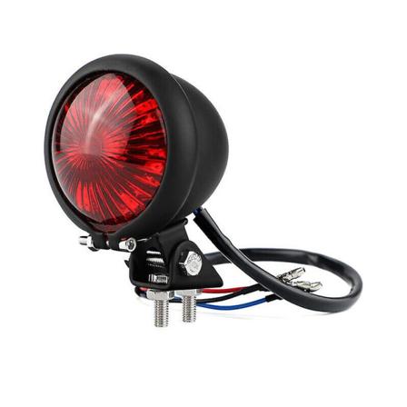 Motorcykel LED Baglygte Bremsestoplampe Moto LED Baglygte Til Bobber Chopper Cafe Sort