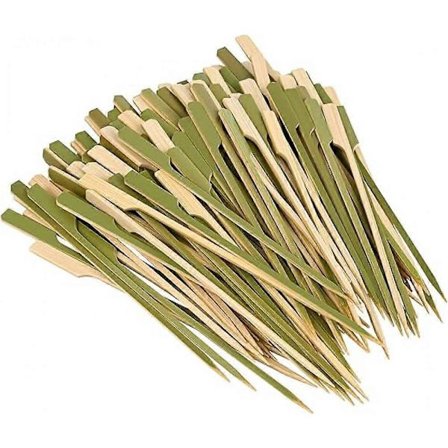 25 cm (200 stk.) gule cyan bambus trepinner padleplukker spyd for grilling, forretter, frukt, kabobs, sandwich, barbeque, snacks