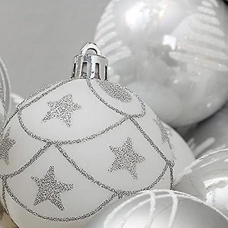 24 stk 6 cm knusebestandige julekuler til trepynt