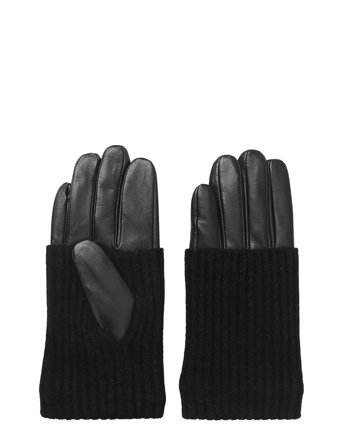 DAY ET Day Leather Knit Glove - Black - 6.5