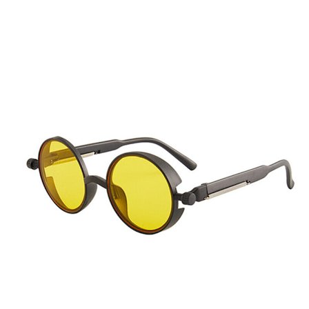 Retro Steampunk Sunglasses Vintage Gothic Inspired Round Metal Circle Glasses UK