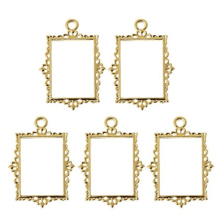 5x Kreativt Blank Ramme Anheng Åpen Innfatning UV Resin DIY Smykkefremstilling