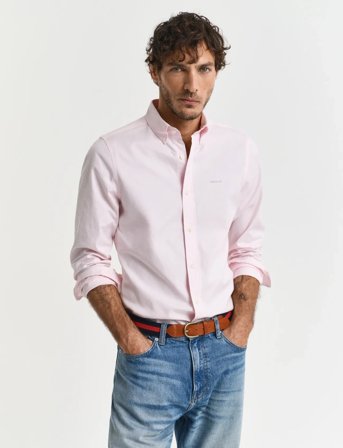 GANT Slim Pinpoint Oxford Shirt - Pink - XXXL