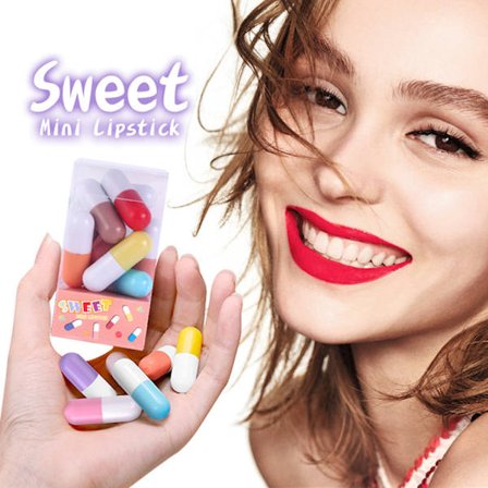 12 Farver Mini Kapsel Læbestift Sæt til Læbe Makeup