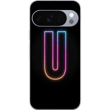 Kompatibelt Mobildeksel til Google Google Pixel 10 Pro Minimalistisk neonbokstav U i fargerik lys effekt mot svart bakgrunn