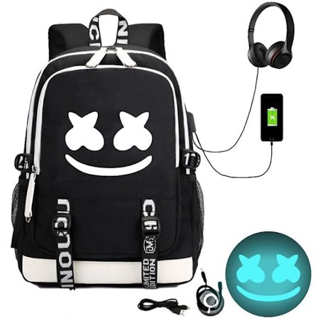 marshmello backpack USB rechargeable backpack large capacity student school bag