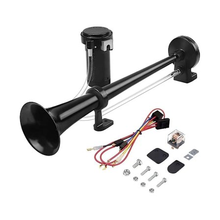 150db 24v Togghorn for Lastebil, Enkelt Trompet Lastebil Luft Horn, For 24v Kjøretøy Tog Båt Skip