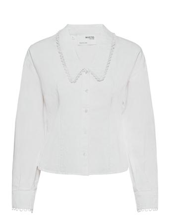 Slfromance Ls Shirt White Selected Femme