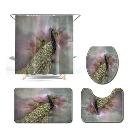 Djurserie tryckt toalettgolvmatta fyrdelad halkfri badrumsmatta set, A08