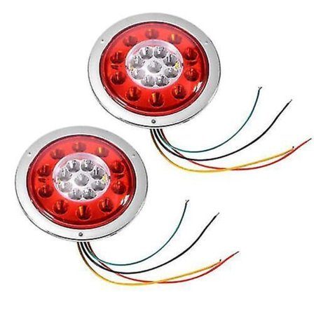 2x 4,3'' Runde 19 LED Lastbil Trailer Brems Stop Baglygte