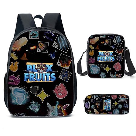 Roblox Blox Fruits Rygsæk til Børn 3-delt Sæt (rygsæk + Madtaske + Blyantspung)[HK]