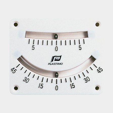 Inklinometr / miernik przechyłu łodzi Plastimo Clinometer Twin Scale, +/- 45° & +/- 6°, biały - Jachtowa