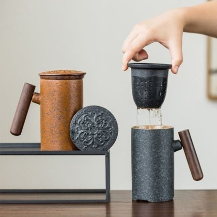 tekopp kaffe keramisk kopp apelsin 300 ml