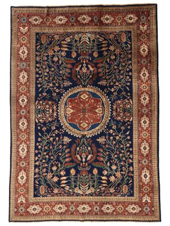 Sarough American Teppich Handgeknüpft 243X348 Braun/Schwarz Indien