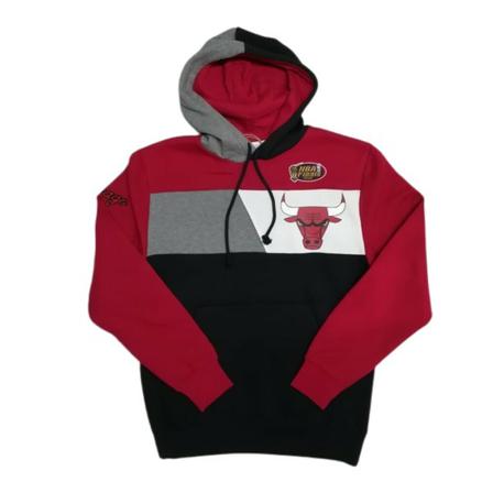 Mitchell & Ness Sudaderanegra Bulls Blocked Hoodie Rød, Herre