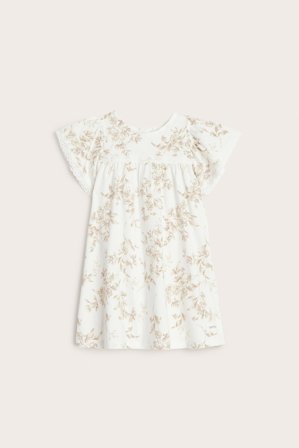 Newbie | Blommig klänning med spets | Offwhite