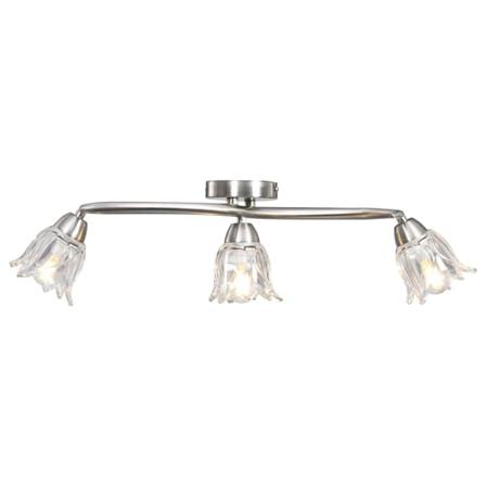 Vidaxl Taklampa Med Transparenta Glasskärmar För 3 E14-lampor Tu Transparent