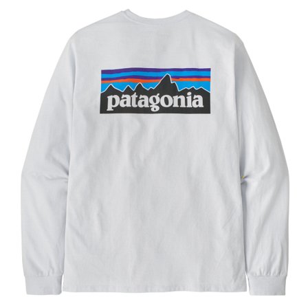 Patagonia M's L/S P-6 Logo Responsibili-Tee White - L