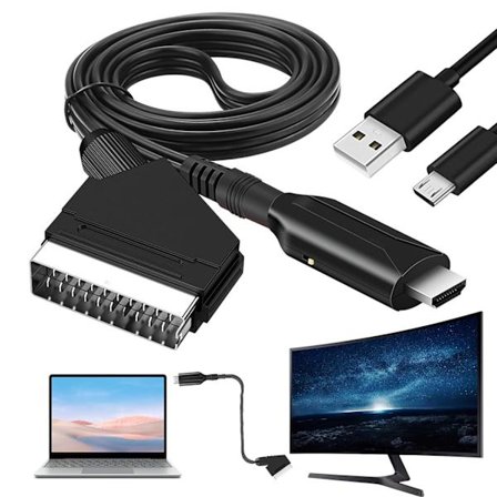 Video Audio Converter, HDMI-adapter til ægte RGB-signaludgang, konsol til TV-tilslutning med avanceret signalbehandling, 1 m kabellængde til
