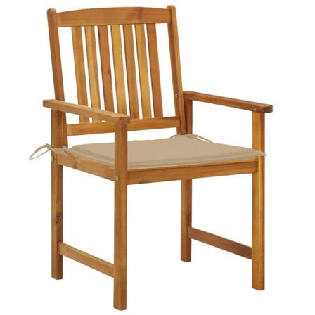 Vidaxl Trädgårdsstolar Med Dynor 4 St Massivt Akaciaträ Beige