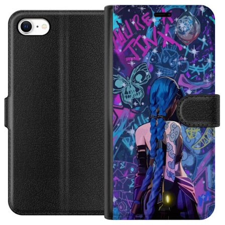 Kompatibelt Lommeboketui til Apple Apple iPhone 6 Fargerik graffitiillustrasjon med blåhåret karakter i urbane neonstil og kreativt kaos