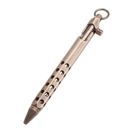 Hexagonal Bolt Type Action Koppar Mässing Gel Penna Retro Portabel EDC Pocket Penna
