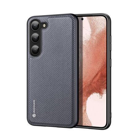 Dux Ducis Fino kotelo Samsung Galaxy S23+ suojus silikonikehyksellä harmaa