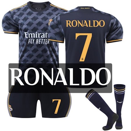 23-24 Real Madrid Udebanetrøje Royal Blue No. 10 Modric 7 Pooh C Ronaldo 5 Bellingham Fodboldsæt NO.7 RONALDO NO.7 RONALDO-Xin
