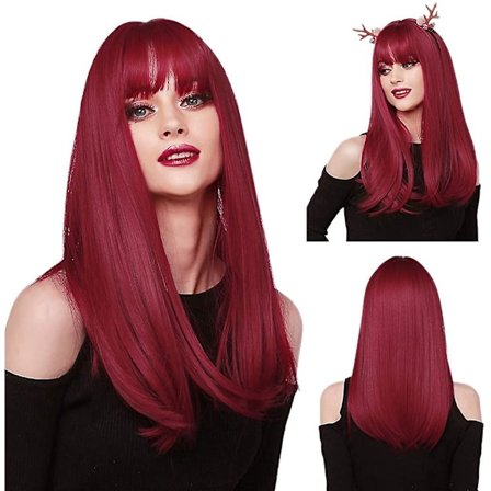 Kort Paryk Lige 20 Tommer Varmebestandig Fiberhår Til Kvinder Hår Naturlig Daglig Fest