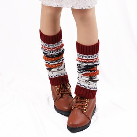 Vinrød; Størrelse: One Size - Nye varme ullsokker Koreansk stil Høst Vinter Akryl Jul Benvarmere Varme sokker