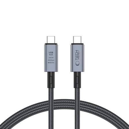 Tech-Protect UltraBoost Max USB-C 4.0 / USB-C 4.0 PD-kabel 240W 8K 40Gbps 1m - Grå