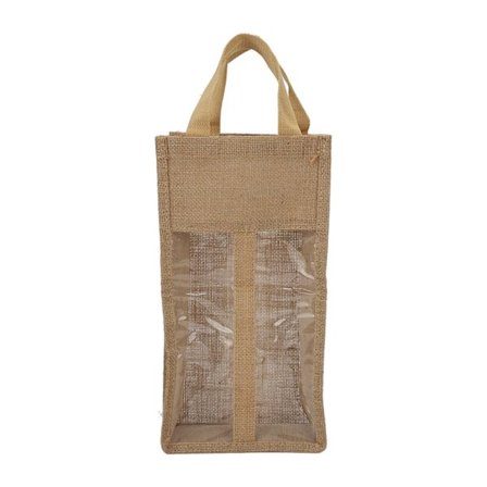 Jute Vingaveske Tote Bærbar Elegant Vinflaske Gavepose med Håndtak for Valentinsdag Jul