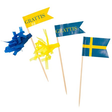 Party Picks Grattis Sverige 24-pack