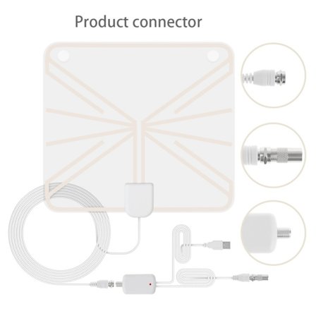 Platt digital-TV-antenn HDTV inomhussignalmottagare ATSC-signalförstärkare