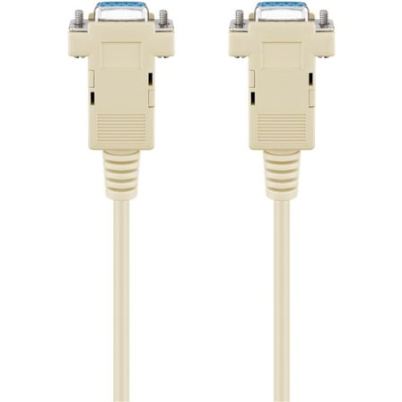 D-SUB-kabel med 9 stift, uttag/uttag, seriellt nollmodem