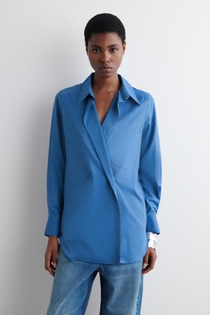 COS Femme Chemise À Double Boutonnage in Bleu