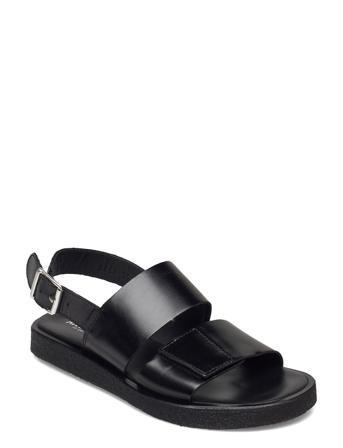 Sandals - Flat - Open Toe - Op Shoes Summer Shoes Flat Sandals Svart ANGULUS