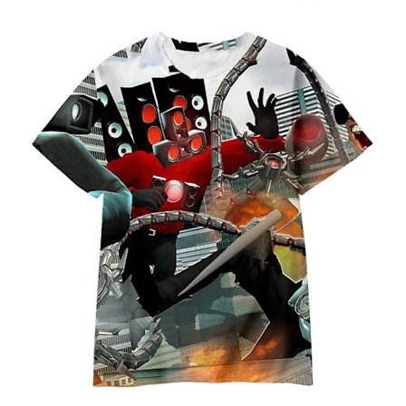 Skibidi Toalett T-shirt Anime Spelkläder Pojkar Flickkläder Mode Harajuku T-shirt Sommar 3d- print Barn T-shirt Streetwear Toppar
