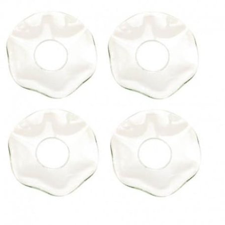 Lette lysringe til kronelys 4-pak bølgeformet i glas fra Swerox