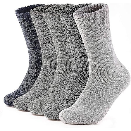 5 Par Gavepakke Med Tykke & Varme Varmullsokker For Menn