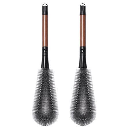 2 stk. flaskebørster med langt håndtag, lang flaskebørste, ideel til kaffeglas, krukker, mælkekopper, krus og vinflasker