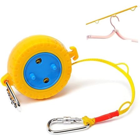 Uttrekkbar klessnor, 8 m, 185 g, vindtett, ingen klesklyper nødvendig for å feste, klessnor, bærbart hengende klesstativ for reiser (gul)